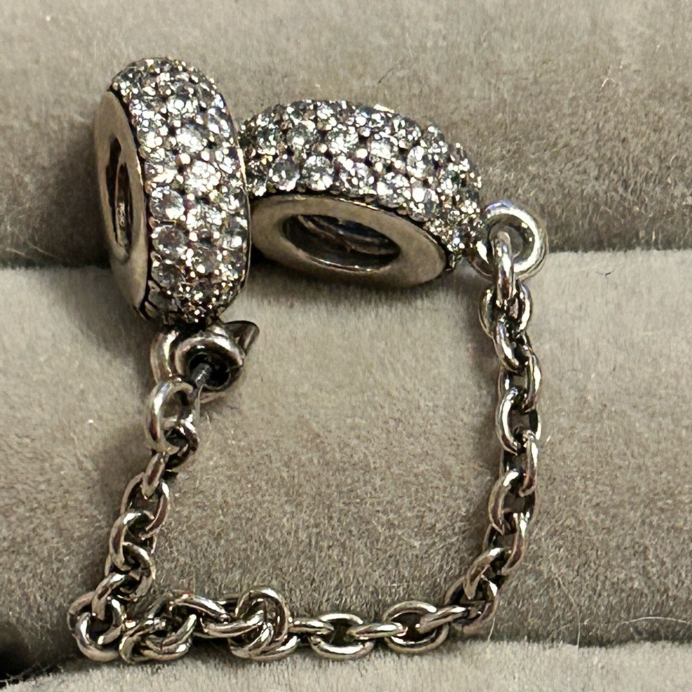 Authentic Pandora Silver Pave Safety Chain